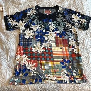 Johnny Was xxs floral plaid tshirt